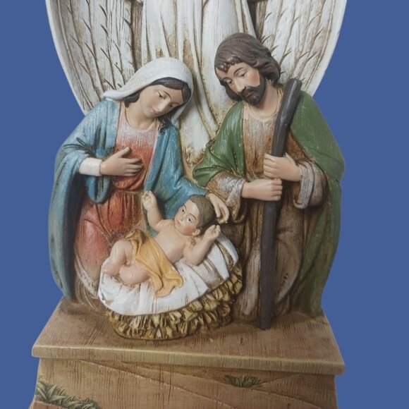 Avalon Gallery Christmas Treasures Nativity Story Figure Cross With Angel "14" - Picture 9 of 12